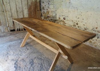 table de planches de chêne de grange par B3KM EcoDesign